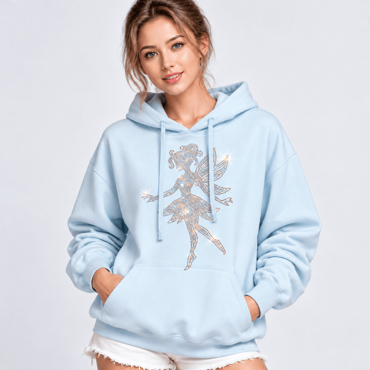 精靈燙鑽貼圖|AB彩/香檳金雙色・衣服包款 DIY 熱轉印