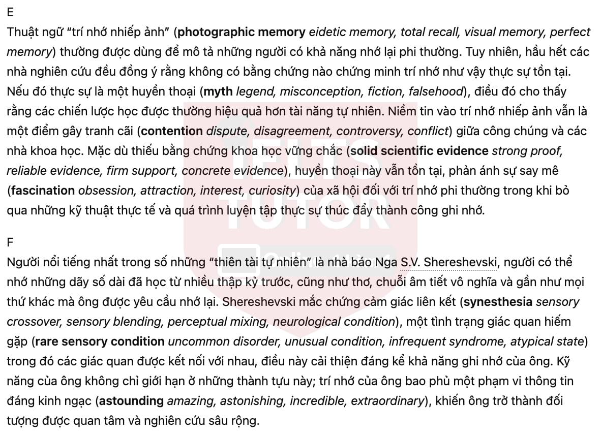 🔥Memory Champions...or just good at tricks? Answers with location - Đề luyện tập IELTS READING- Làm bài online format computer-based, kèm đáp án, dịch & giải thích từ vựng - cấu trúc ngữ pháp khó 🔥Memory Champions...or just good at tricks? Answers with location - Đề luyện tập IELTS READING- Làm bài online format computer-based, kèm đáp án, dịch & giải thích từ vựng - cấu trúc ngữ pháp khó
