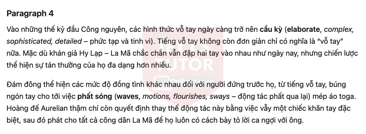 🔥The Origin and Development of Applause Answers with location - Đề luyện tập IELTS READING- Làm bài online format computer-based, kèm đáp án, dịch & giải thích từ vựng - cấu trúc ngữ pháp khó 🔥The Origin and Development of Applause Answers with location - Đề luyện tập IELTS READING- Làm bài online format computer-based, kèm đáp án, dịch & giải thích từ vựng - cấu trúc ngữ pháp khó
