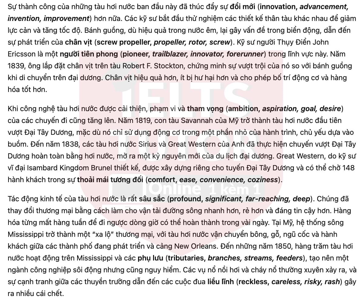 🔥Steam across the water Answers with location - Đề luyện tập IELTS READING- Làm bài online format computer-based, kèm đáp án, dịch & giải thích từ vựng - cấu trúc ngữ pháp khó 🔥Steam across the water Answers with location - Đề luyện tập IELTS READING- Làm bài online format computer-based, kèm đáp án, dịch & giải thích từ vựng - cấu trúc ngữ pháp khó