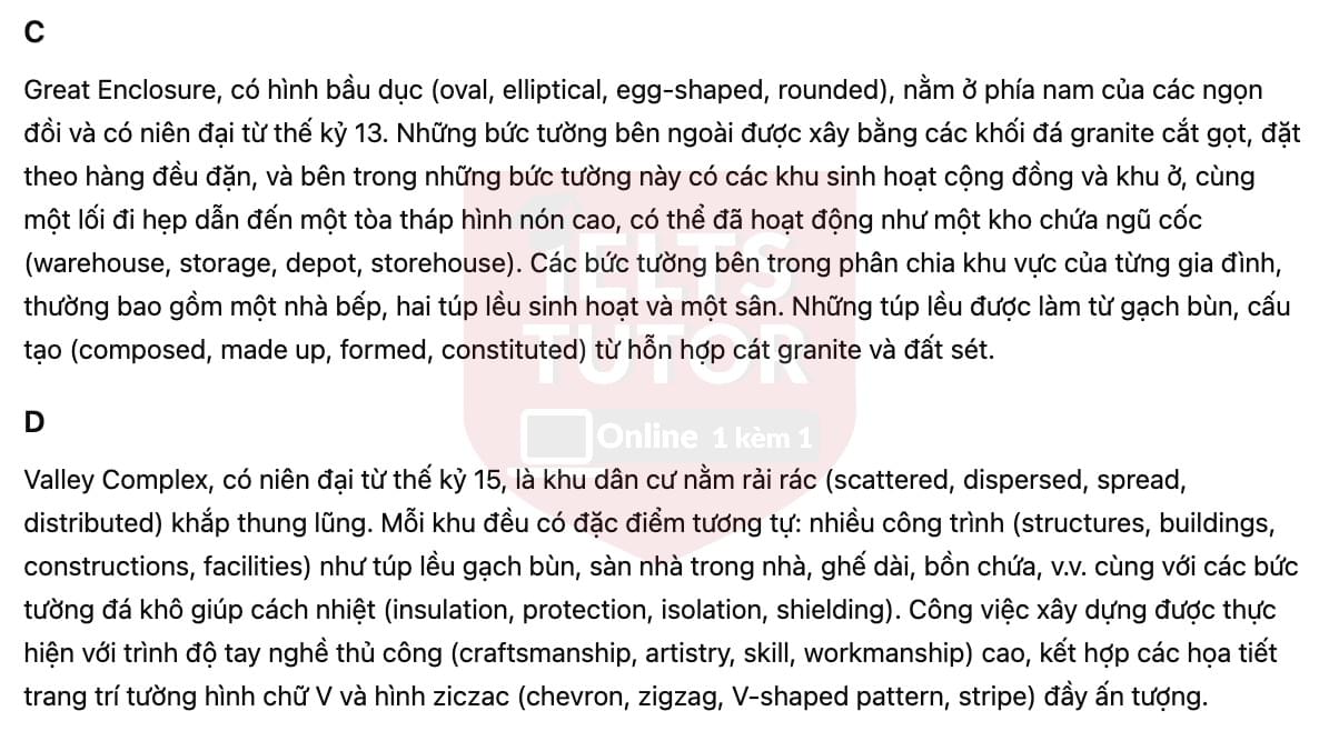 🔥The City of Great Zimbabwe Answers with location - Đề luyện tập IELTS READING- Làm bài online format computer-based, kèm đáp án, dịch & giải thích từ vựng - cấu trúc ngữ pháp khó 🔥The City of Great Zimbabwe Answers with location - Đề luyện tập IELTS READING- Làm bài online format computer-based, kèm đáp án, dịch & giải thích từ vựng - cấu trúc ngữ pháp khó