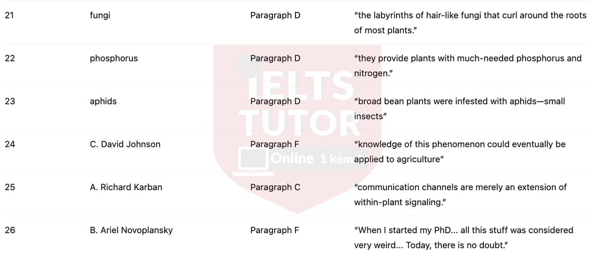 🔥How do plants talk to each other? Answers with location - Đề luyện tập IELTS READING- Làm bài online format computer-based, kèm đáp án, dịch & giải thích từ vựng - cấu trúc ngữ pháp khó 🔥How do plants talk to each other? Answers with location - Đề luyện tập IELTS READING- Làm bài online format computer-based, kèm đáp án, dịch & giải thích từ vựng - cấu trúc ngữ pháp khó