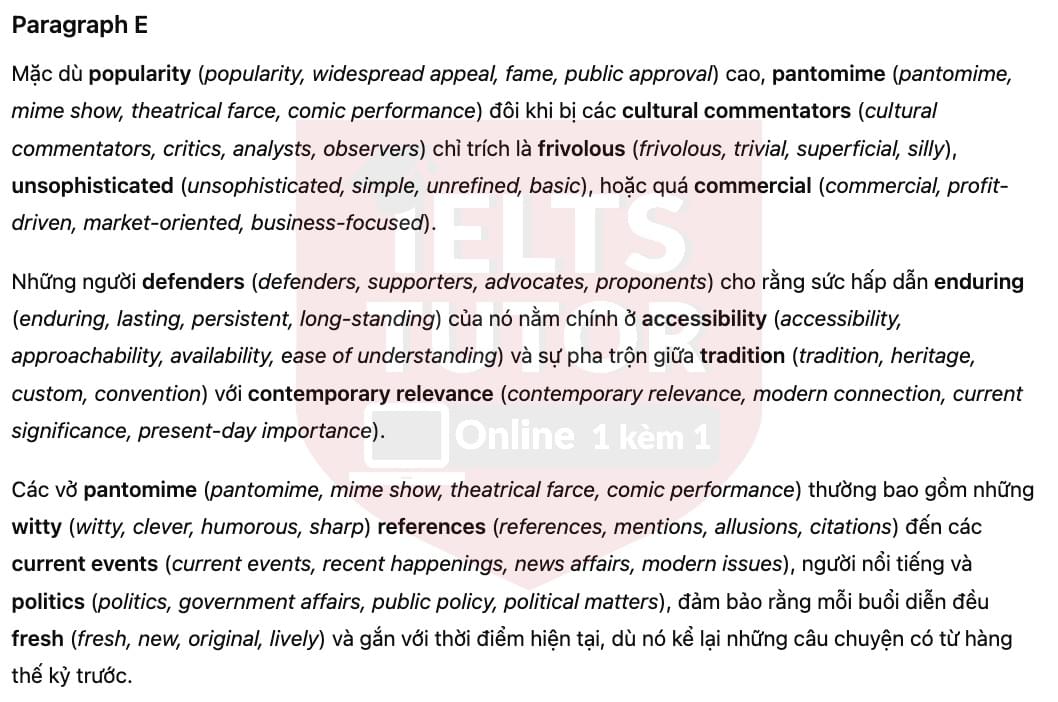 🔥Pantomime Answers with location - Đề luyện tập IELTS READING- Làm bài online format computer-based, kèm đáp án, dịch & giải thích từ vựng - cấu trúc ngữ pháp khó 🔥Pantomime Answers with location - Đề luyện tập IELTS READING- Làm bài online format computer-based, kèm đáp án, dịch & giải thích từ vựng - cấu trúc ngữ pháp khó