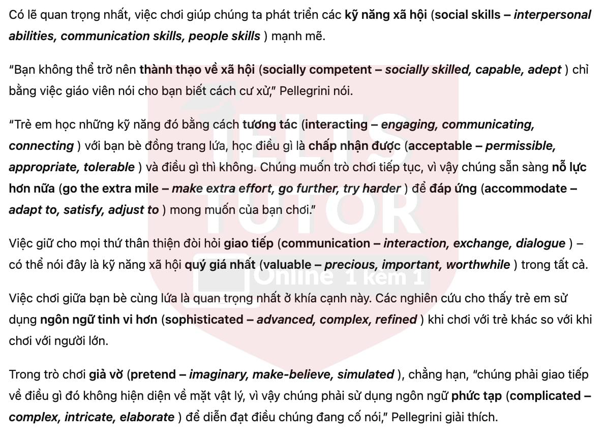 🔥The importance of being playful Answers with location - Đề thi thật IELTS READING- Làm bài online format computer-based, kèm đáp án, dịch & giải thích từ vựng - cấu trúc ngữ pháp khó 🔥The importance of being playful Answers with location - Đề thi thật IELTS READING- Làm bài online format computer-based, kèm đáp án, dịch & giải thích từ vựng - cấu trúc ngữ pháp khó