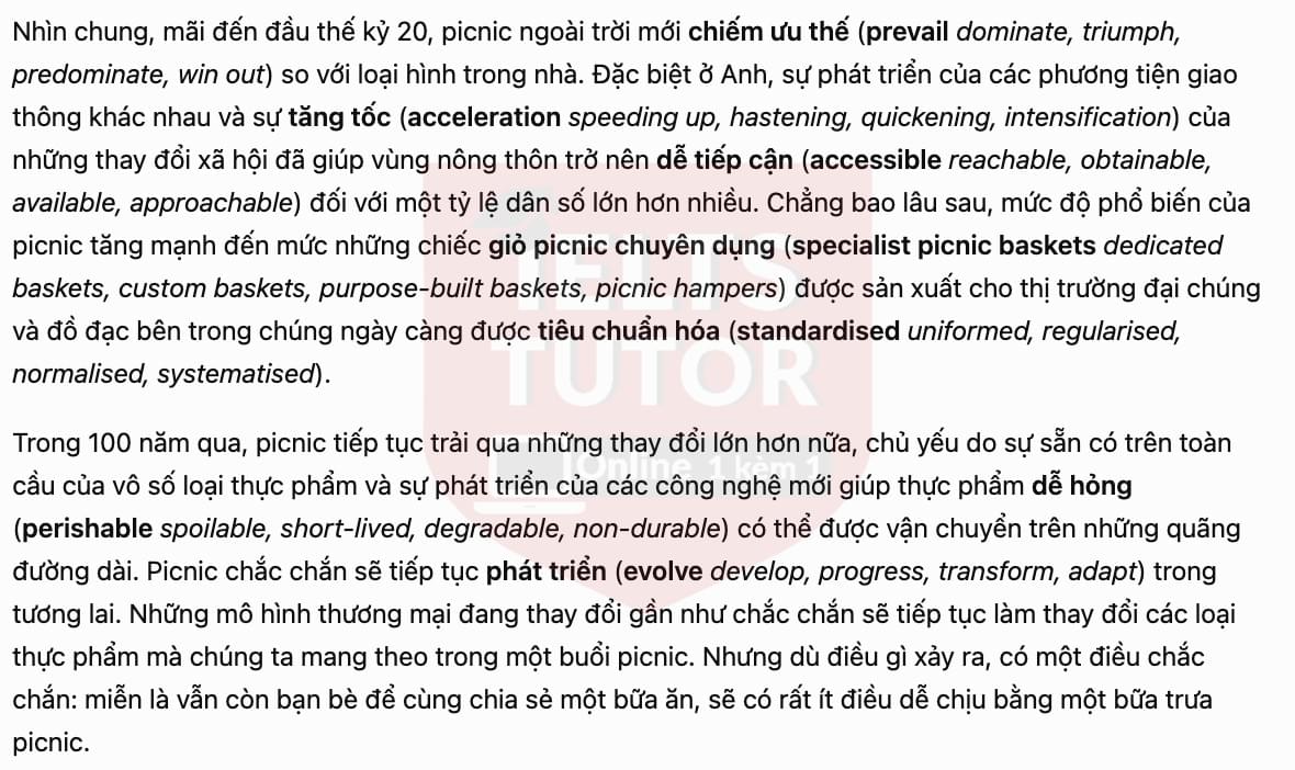 🔥The history of the picnic Answers with location - Đề luyện tập IELTS READING- Làm bài online format computer-based, kèm đáp án, dịch & giải thích từ vựng - cấu trúc ngữ pháp khó 🔥The history of the picnic Answers with location - Đề luyện tập IELTS READING- Làm bài online format computer-based, kèm đáp án, dịch & giải thích từ vựng - cấu trúc ngữ pháp khó