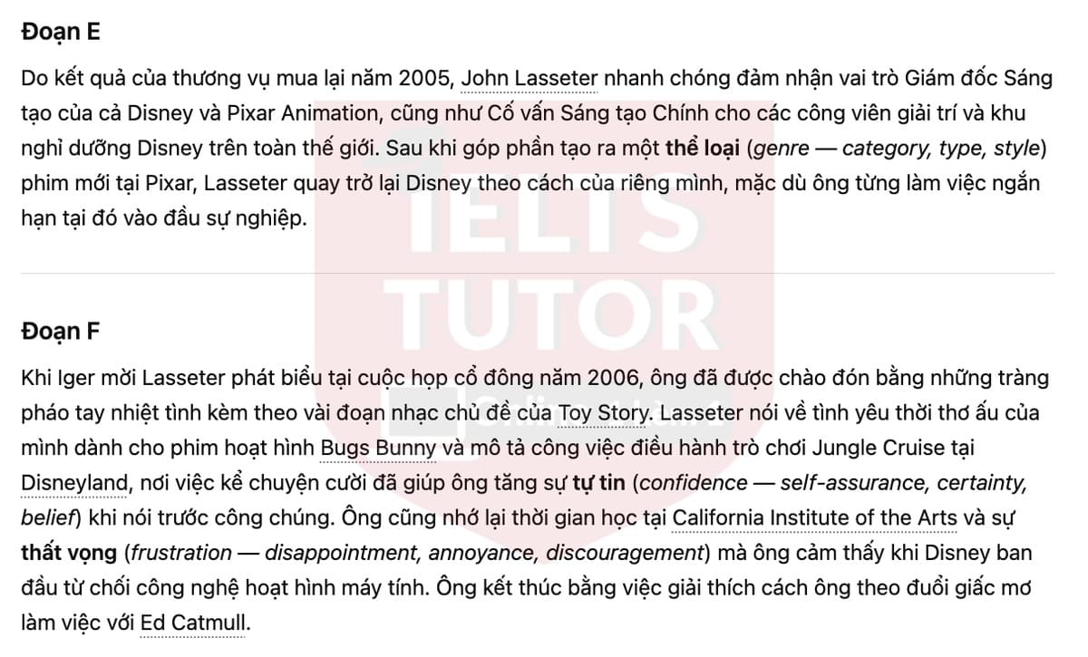 🔥The Pixar Story Answers with location - Đề luyện tập IELTS READING- Làm bài online format computer-based, kèm đáp án, dịch & giải thích từ vựng - cấu trúc ngữ pháp khó 🔥The Pixar Story Answers with location - Đề luyện tập IELTS READING- Làm bài online format computer-based, kèm đáp án, dịch & giải thích từ vựng - cấu trúc ngữ pháp khó