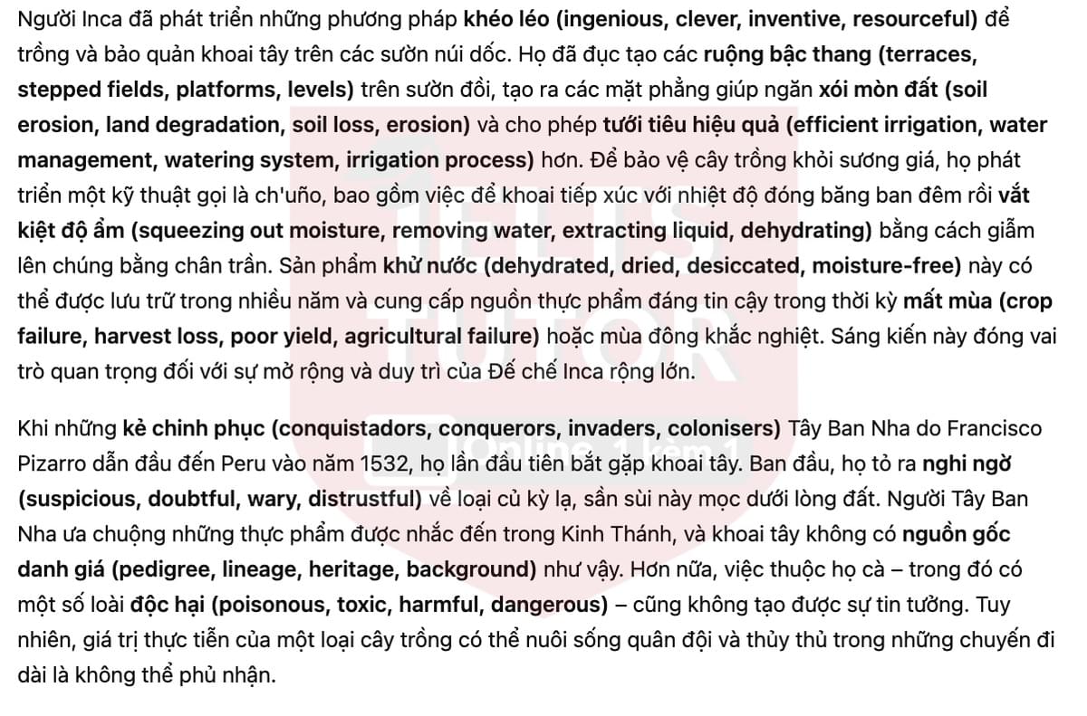 🔥A much-travelled vegetable Answers with location - Đề thi thật IELTS READING- Làm bài online format computer-based, kèm đáp án, dịch & giải thích từ vựng - cấu trúc ngữ pháp khó 🔥A much-travelled vegetable Answers with location - Đề thi thật IELTS READING- Làm bài online format computer-based, kèm đáp án, dịch & giải thích từ vựng - cấu trúc ngữ pháp khó