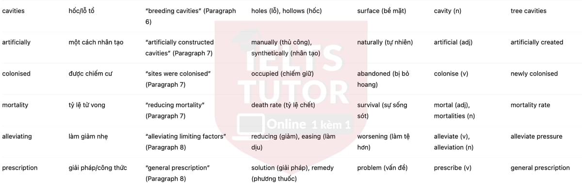 🔥The Conservation of Rare Species Answers with location - Đề luyện tập IELTS READING- Làm bài online format computer-based, kèm đáp án, dịch & giải thích từ vựng - cấu trúc ngữ pháp khó 🔥The Conservation of Rare Species Answers with location - Đề luyện tập IELTS READING- Làm bài online format computer-based, kèm đáp án, dịch & giải thích từ vựng - cấu trúc ngữ pháp khó