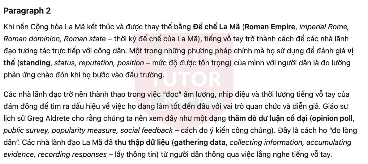 🔥The Origin and Development of Applause Answers with location - Đề luyện tập IELTS READING- Làm bài online format computer-based, kèm đáp án, dịch & giải thích từ vựng - cấu trúc ngữ pháp khó 🔥The Origin and Development of Applause Answers with location - Đề luyện tập IELTS READING- Làm bài online format computer-based, kèm đáp án, dịch & giải thích từ vựng - cấu trúc ngữ pháp khó