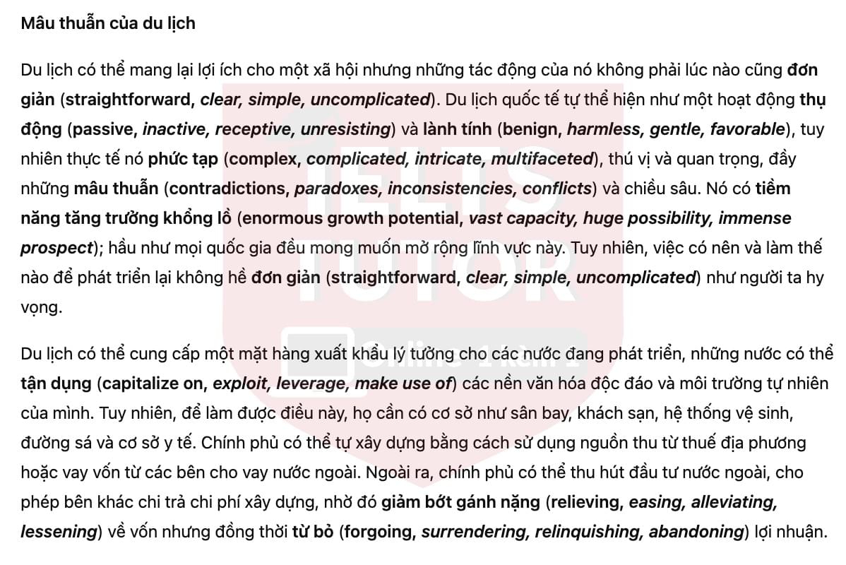 🔥The contradictions of tourism Answers with location - Đề luyện tập IELTS READING- Làm bài online format computer-based, kèm đáp án, dịch & giải thích từ vựng - cấu trúc ngữ pháp khó 🔥The contradictions of tourism Answers with location - Đề luyện tập IELTS READING- Làm bài online format computer-based, kèm đáp án, dịch & giải thích từ vựng - cấu trúc ngữ pháp khó
