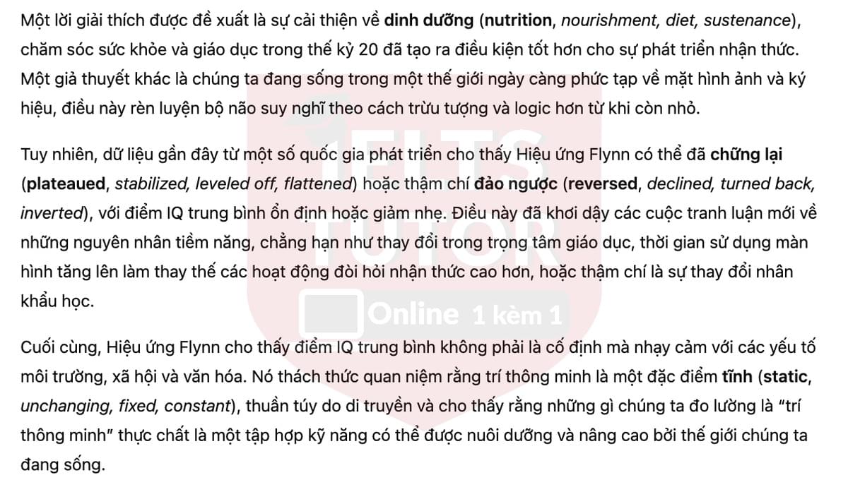 🔥The Flynn Effect: Rising IQ Scores Answers with location - Đề luyện tập IELTS READING- Làm bài online format computer-based, kèm đáp án, dịch & giải thích từ vựng - cấu trúc ngữ pháp khó 🔥The Flynn Effect: Rising IQ Scores Answers with location - Đề luyện tập IELTS READING- Làm bài online format computer-based, kèm đáp án, dịch & giải thích từ vựng - cấu trúc ngữ pháp khó