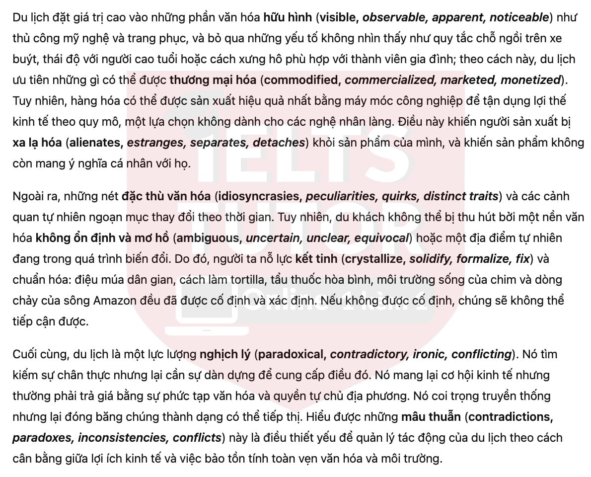 🔥The contradictions of tourism Answers with location - Đề luyện tập IELTS READING- Làm bài online format computer-based, kèm đáp án, dịch & giải thích từ vựng - cấu trúc ngữ pháp khó 🔥The contradictions of tourism Answers with location - Đề luyện tập IELTS READING- Làm bài online format computer-based, kèm đáp án, dịch & giải thích từ vựng - cấu trúc ngữ pháp khó
