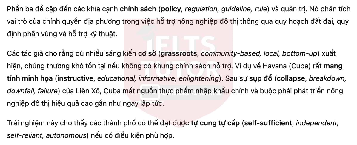 🔥Growing food in cities Answers with location - Đề luyện tập IELTS READING- Làm bài online format computer-based, kèm đáp án, dịch & giải thích từ vựng - cấu trúc ngữ pháp khó 🔥Growing food in cities Answers with location - Đề luyện tập IELTS READING- Làm bài online format computer-based, kèm đáp án, dịch & giải thích từ vựng - cấu trúc ngữ pháp khó