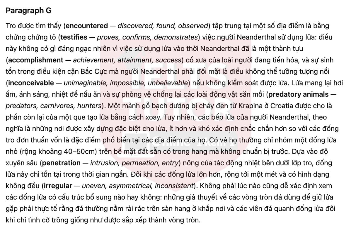 🔥Neanderthal Technology Answers with location - Đề luyện tập IELTS READING- Làm bài online format computer-based, kèm đáp án, dịch & giải thích từ vựng - cấu trúc ngữ pháp khó 🔥Neanderthal Technology Answers with location - Đề luyện tập IELTS READING- Làm bài online format computer-based, kèm đáp án, dịch & giải thích từ vựng - cấu trúc ngữ pháp khó