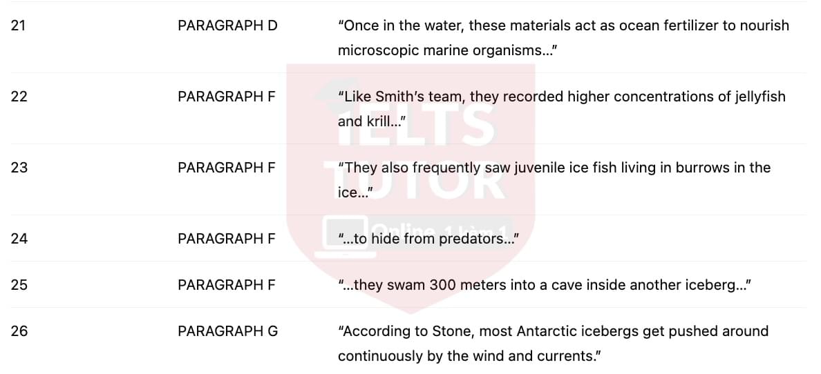 🔥The importance of icebergs to ocean life Answers with location - Đề luyện tập IELTS READING- Làm bài online format computer-based, kèm đáp án, dịch & giải thích từ vựng - cấu trúc ngữ pháp khó 🔥The importance of icebergs to ocean life Answers with location - Đề luyện tập IELTS READING- Làm bài online format computer-based, kèm đáp án, dịch & giải thích từ vựng - cấu trúc ngữ pháp khó