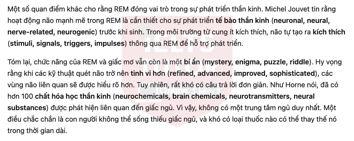 🔥The science of sleep Answers with location - Đề luyện tập IELTS READING- Làm bài online format computer-based, kèm đáp án, dịch & giải thích từ vựng - cấu trúc ngữ pháp khó 🔥The science of sleep Answers with location - Đề luyện tập IELTS READING- Làm bài online format computer-based, kèm đáp án, dịch & giải thích từ vựng - cấu trúc ngữ pháp khó
