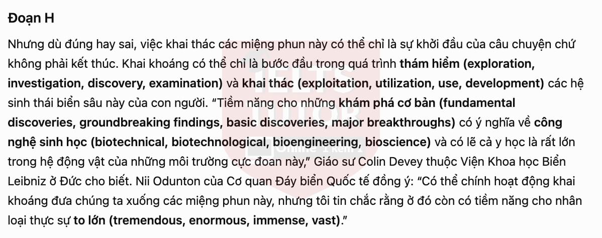 🔥Treasures of the deep Answers with location - Đề luyện tập IELTS READING- Làm bài online format computer-based, kèm đáp án, dịch & giải thích từ vựng - cấu trúc ngữ pháp khó 🔥Treasures of the deep Answers with location - Đề luyện tập IELTS READING- Làm bài online format computer-based, kèm đáp án, dịch & giải thích từ vựng - cấu trúc ngữ pháp khó