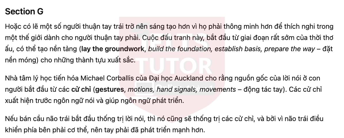 🔥Left-handed or Right-handed? Answers with location - Đề luyện tập IELTS READING- Làm bài online format computer-based, kèm đáp án, dịch & giải thích từ vựng - cấu trúc ngữ pháp khó 🔥Left-handed or Right-handed? Answers with location - Đề luyện tập IELTS READING- Làm bài online format computer-based, kèm đáp án, dịch & giải thích từ vựng - cấu trúc ngữ pháp khó