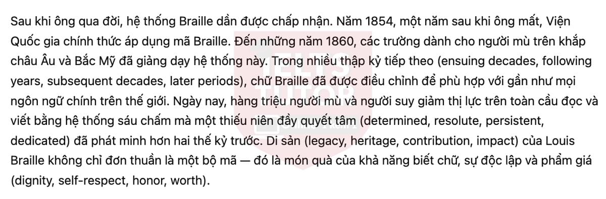 🔥The Life of Louis Braille Answers with location - Đề luyện tập IELTS READING- Làm bài online format computer-based, kèm đáp án, dịch & giải thích từ vựng - cấu trúc ngữ pháp khó 🔥The Life of Louis Braille Answers with location - Đề luyện tập IELTS READING- Làm bài online format computer-based, kèm đáp án, dịch & giải thích từ vựng - cấu trúc ngữ pháp khó