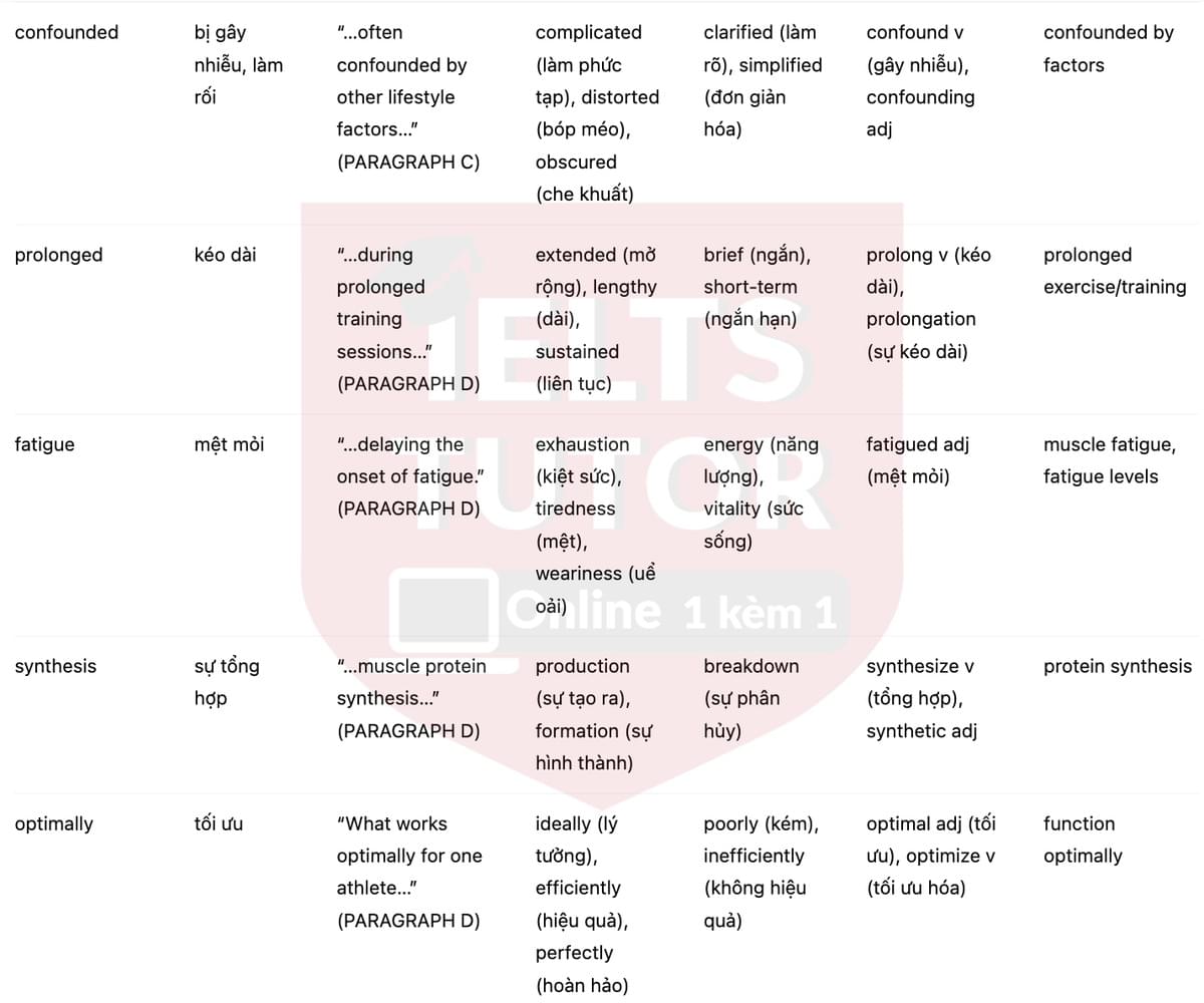 🔥Athletes and diet Answers with location - Đề luyện tập IELTS READING- Làm bài online format computer-based, kèm đáp án, dịch & giải thích từ vựng - cấu trúc ngữ pháp khó 🔥Athletes and diet Answers with location - Đề luyện tập IELTS READING- Làm bài online format computer-based, kèm đáp án, dịch & giải thích từ vựng - cấu trúc ngữ pháp khó