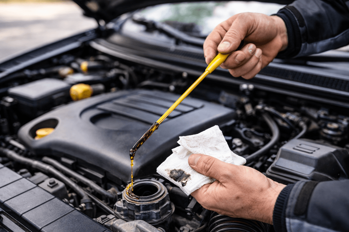 zużyty olej silnikowy – kontrola poziomu oleju i oznaki zużycia silnika zużyty olej silnikowy – kontrola poziomu oleju i oznaki zużycia silnika