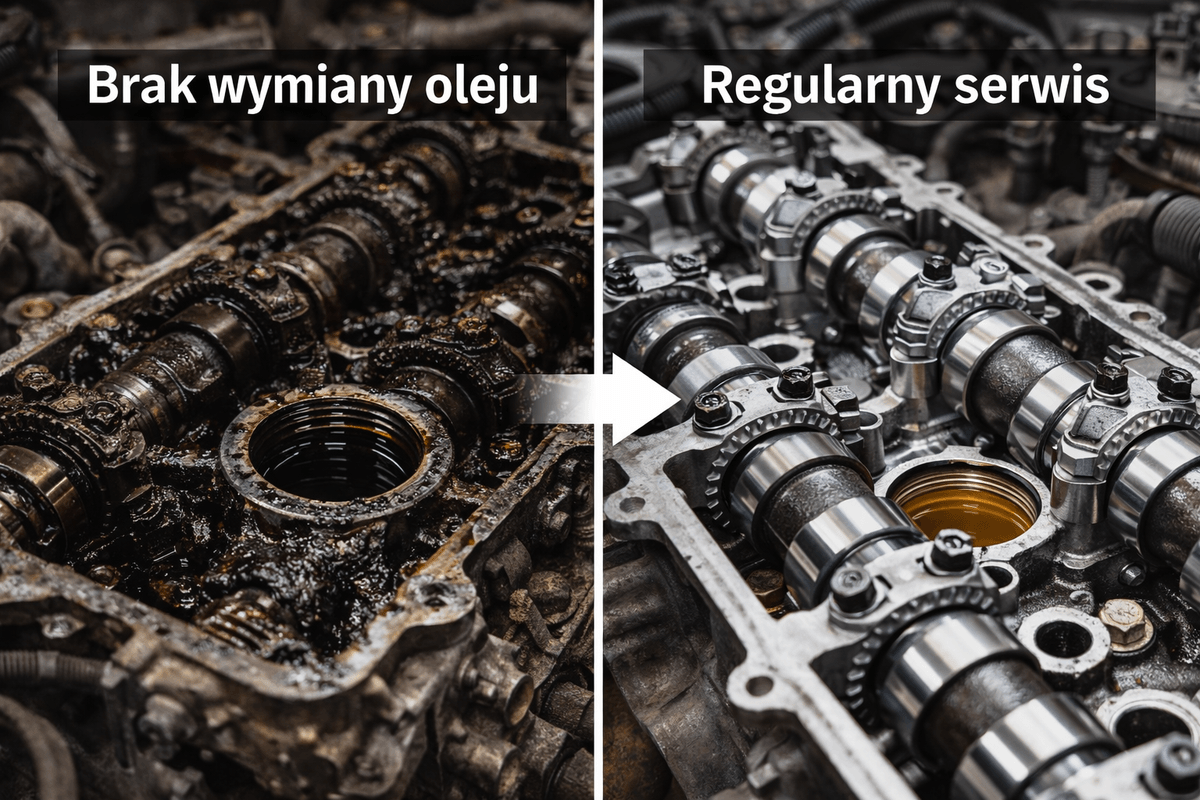 zużyty olej w silniku vs regularna wymiana oleju przykład zużyty olej w silniku vs regularna wymiana oleju przykład