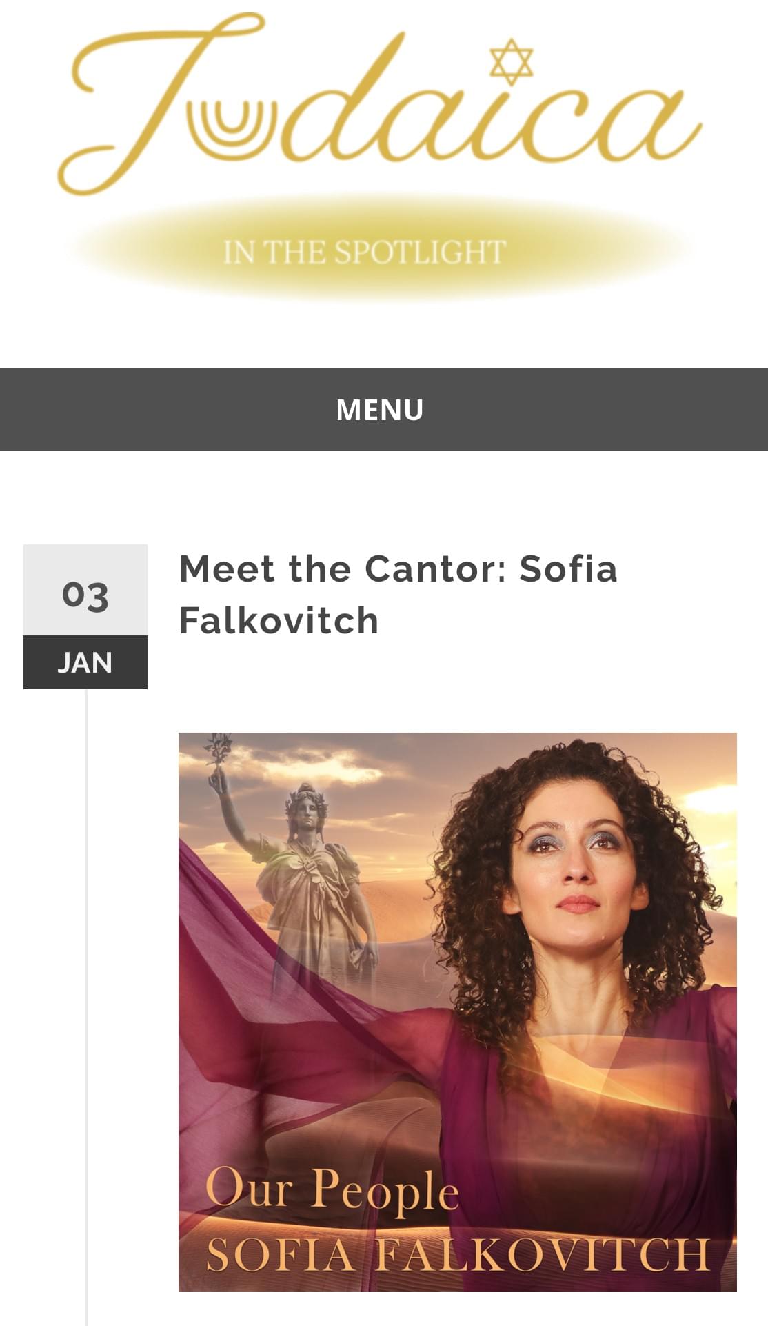 Sofia Falkovitch, meet the cantor Sofia Falkovitch, meet the cantor