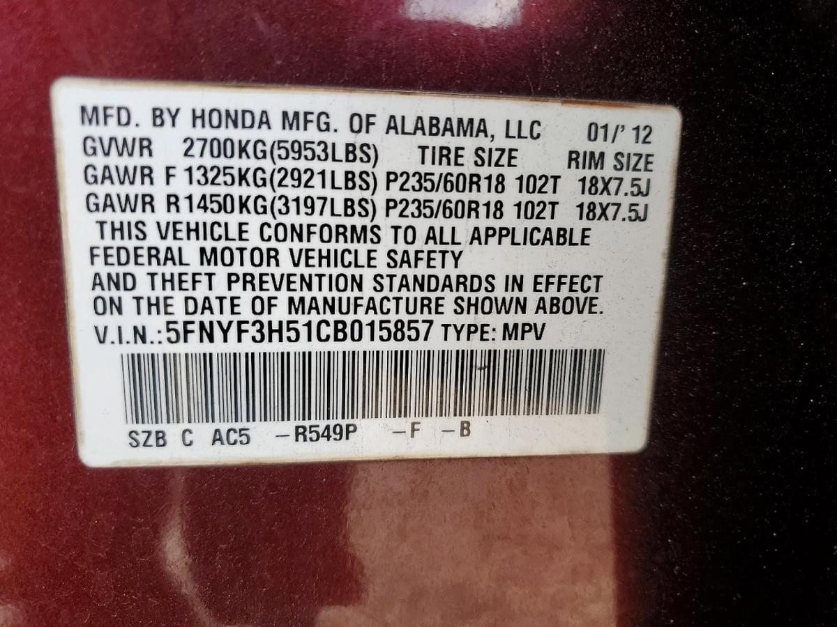 2012 HONDA PILOT