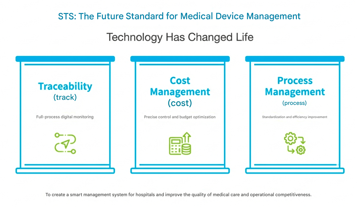 We believe that combining high-tech solutions with professional education and training can help medical institutions establish standardized processes, thereby improving overall medical quality. Through our system, hospitals can not only reduce error rates but also effectively control costs, truly realizing the vision of smart healthcare. All of this began with a commitment to medical safety. Chang Cheng Medical Supplies Co., Ltd. (Great-Success Co., Ltd.) was established in the 109th year of the Republic of China, initiated by founder Mr. Hsu Jian Cheng, dedicated to solving the pain points in instrument sterilization and management in operating rooms and supply centers. The company's core product is STS (Sterile Tracking System), a complete solution that uniquely balances instrument tracking, cost management, and process optimization in the market. The STS system achieves full electronic tracking of individual instruments and instrument trays through RFID, UDI laser engraving, and barcode label technology, integrating patient usage records and infection control needs to enhance medical safety. The system is designed to be modular, equipped with functions such as inventory analysis, performance monitoring, and report management, effectively reducing error rates, shortening the time to locate instrument trays, and providing transparent cost control. Its unique adhesive technology can withstand over 2,500 sterilization cycles, ensuring label durability and clinical operational safety. Chang Cheng Medical is not only the general distributor of German KLS Martin sterilization instrument boxes in Taiwan but also actively promotes education and training to assist hospitals in establishing standardized processes. Through the STS system, hospitals can save 5-10% on surgical costs, enhance patient safety, and reduce legal risks, demonstrating Chang Cheng Medical's leadership position in smart medical management. We believe that combining high-tech solutions with professional education and training can help medical institutions establish standardized processes, thereby improving overall medical quality. Through our system, hospitals can not only reduce error rates but also effectively control costs, truly realizing the vision of smart healthcare. All of this began with a commitment to medical safety. Chang Cheng Medical Supplies Co., Ltd. (Great-Success Co., Ltd.) was established in the 109th year of the Republic of China, initiated by founder Mr. Hsu Jian Cheng, dedicated to solving the pain points in instrument sterilization and management in operating rooms and supply centers. The company's core product is STS (Sterile Tracking System), a complete solution that uniquely balances instrument tracking, cost management, and process optimization in the market. The STS system achieves full electronic tracking of individual instruments and instrument trays through RFID, UDI laser engraving, and barcode label technology, integrating patient usage records and infection control needs to enhance medical safety. The system is designed to be modular, equipped with functions such as inventory analysis, performance monitoring, and report management, effectively reducing error rates, shortening the time to locate instrument trays, and providing transparent cost control. Its unique adhesive technology can withstand over 2,500 sterilization cycles, ensuring label durability and clinical operational safety. Chang Cheng Medical is not only the general distributor of German KLS Martin sterilization instrument boxes in Taiwan but also actively promotes education and training to assist hospitals in establishing standardized processes. Through the STS system, hospitals can save 5-10% on surgical costs, enhance patient safety, and reduce legal risks, demonstrating Chang Cheng Medical's leadership position in smart medical management.