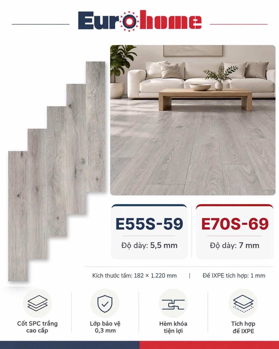 Our PVC flooring solutions are designed for versatile applications, providing a range of colors and patterns to fit any design vision. Known for their easy maintenance and high durability, our PVC floors are suitable for high-traffic areas in both homes and commercial establishments. PVC Flooring Our Premium Flooring Solutions A premium flooring brand providing SPC, engineered wood, and PVC flooring solutions for modern spaces. Minimalist design, high durability, and suitable for residential and commercial projects across Vietnam. Bilingual (English & Vietnamese). Our PVC flooring solutions are designed for versatile applications, providing a range of colors and patterns to fit any design vision. Known for their easy maintenance and high durability, our PVC floors are suitable for high-traffic areas in both homes and commercial establishments. PVC Flooring Our Premium Flooring Solutions A premium flooring brand providing SPC, engineered wood, and PVC flooring solutions for modern spaces. Minimalist design, high durability, and suitable for residential and commercial projects across Vietnam. Bilingual (English & Vietnamese).