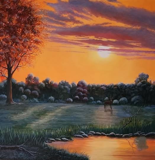 An Early Snow, 36" x36" Oils on canvas An Early Snow, 36" x36" Oils on canvas