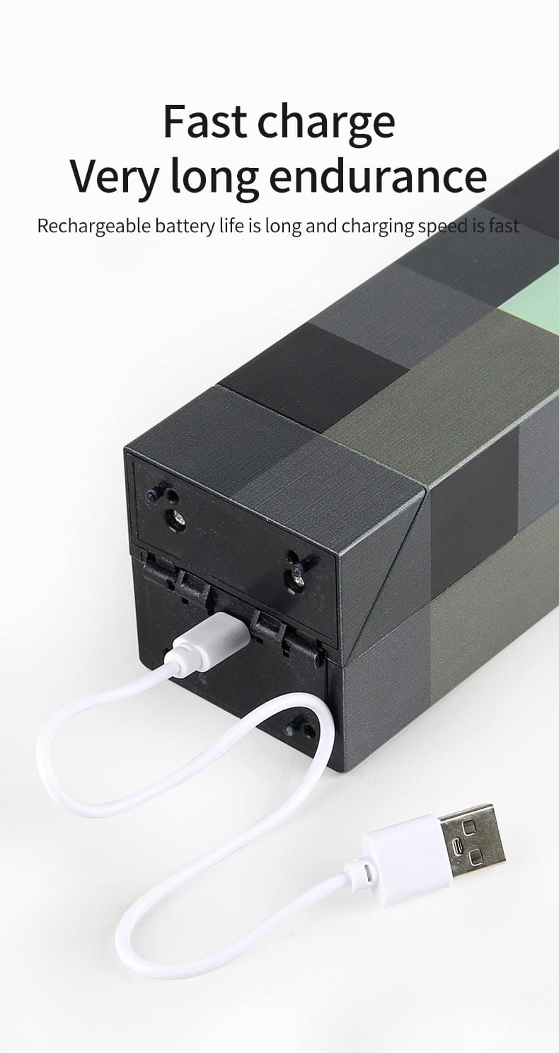 Minecraft Pixel Torch LED Night Light & Rechargeable Ore Desk Lamp