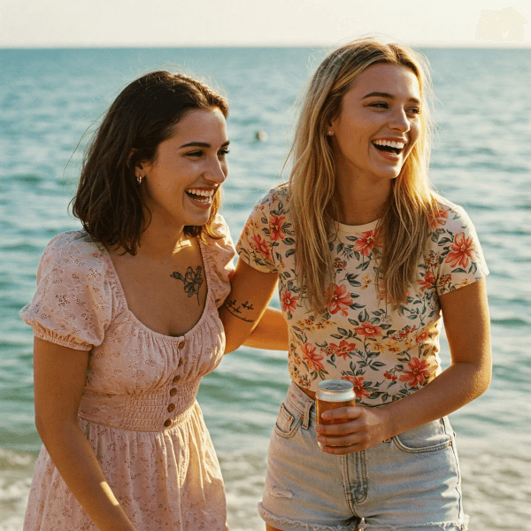 Two salon owners enjoying time off together, free from late-night admin. Two salon owners enjoying time off together, free from late-night admin.