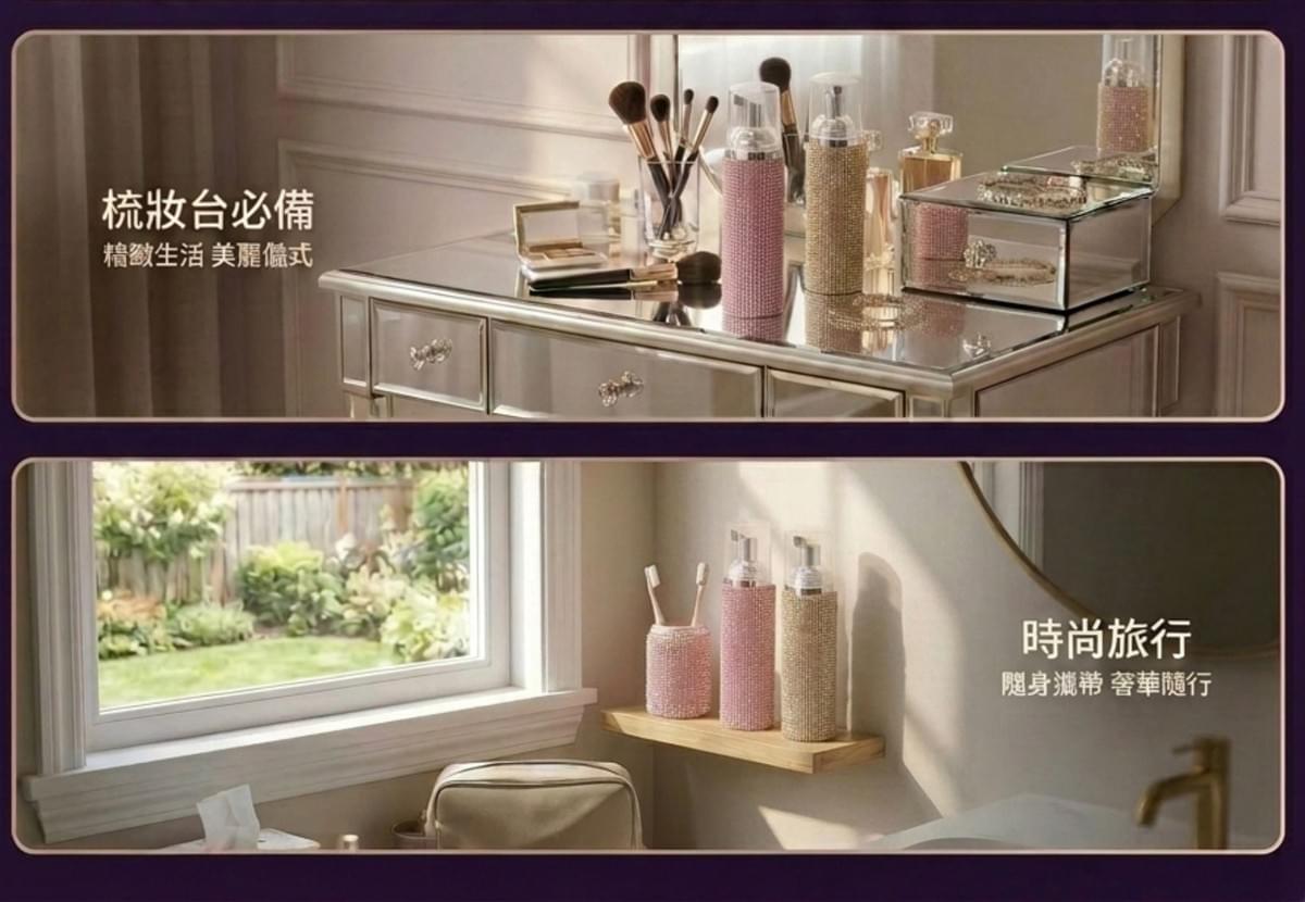 鑽閃按壓式起泡慕斯瓶