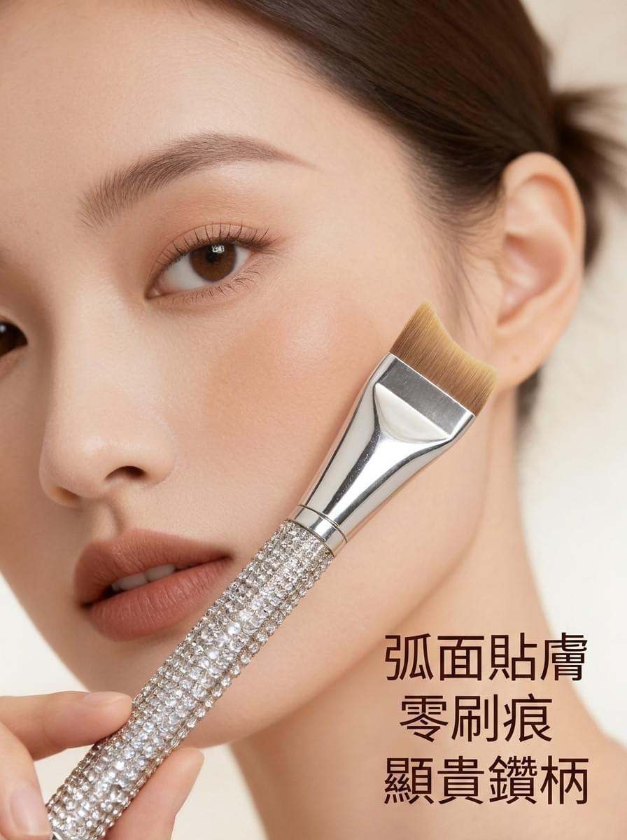 鑽柄弧面粉底刷/面膜刷