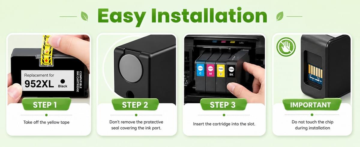 952XL Ink Cartridges Combo Pack for HP 952 XL, Work with OfficeJet 8702 OfficeJet Pro