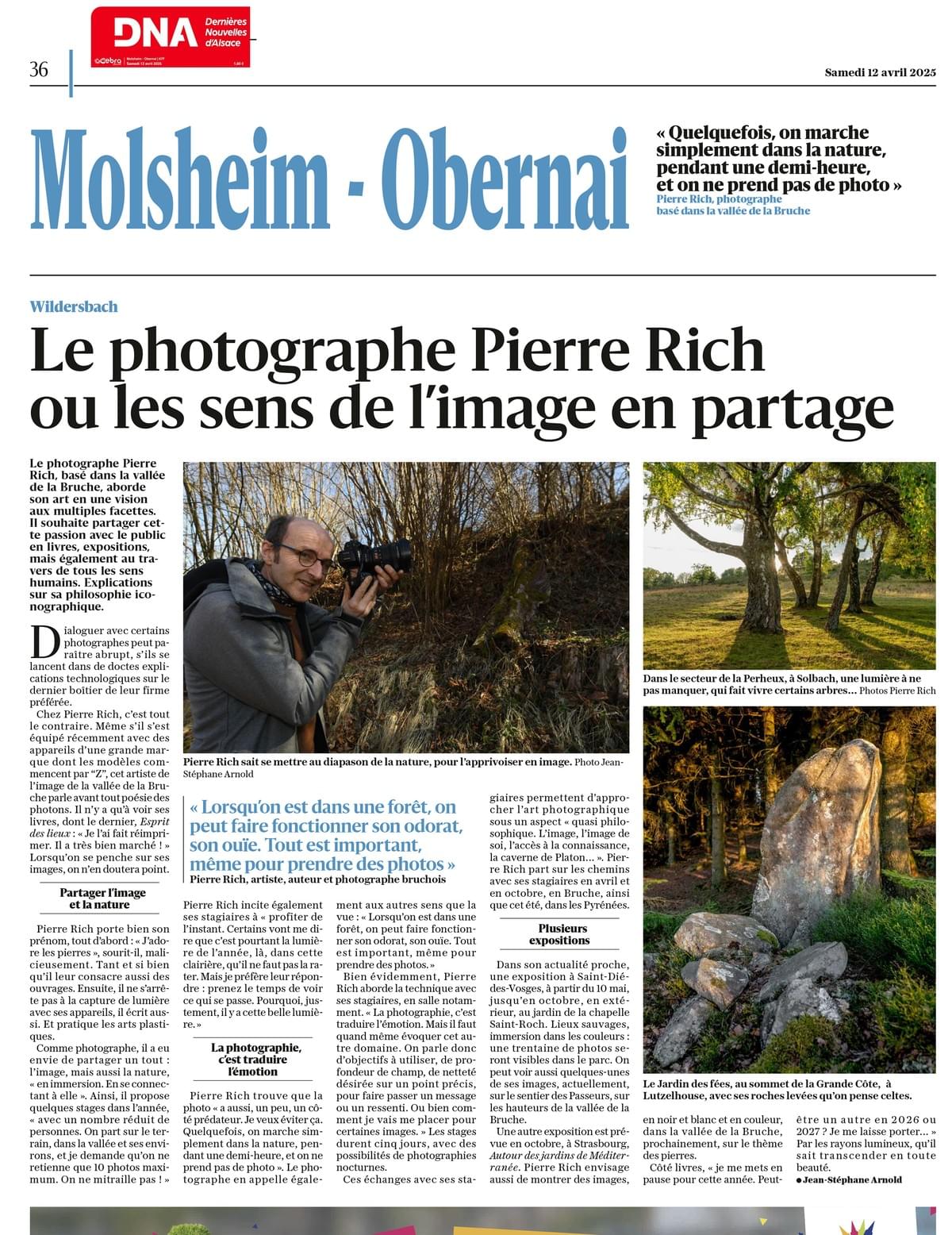 His works transcend time, paying tribute to historical sites and their deep significance for humanity. Cultural Heritage Our Vision Born in 1963 in Versailles, professional photographer residing in the heart of the Alsatian Vosges, teacher, organizer of exhibitions and shows, Pierre Rich is interested in photographing, here or elsewhere, strange landscape sites and particularly mountainous environments, forests, and stones. Primarily a nature and heritage photographer, he is committed to translating the subtleties, myths, and humanism in a sharp and refined approach to framing and light. His images convey all the plastic and visual qualities of nature, at the center of his work, in an inspired wandering. For several years, he has been focusing on presenting photography differently, alongside more "classic" displays of his images, in the form of landscape installations and performances. He regularly exhibits his images and also publishes numerous photography books that are calls to marvel at the splendor of the World. His works transcend time, paying tribute to historical sites and their deep significance for humanity. Cultural Heritage Our Vision Born in 1963 in Versailles, professional photographer residing in the heart of the Alsatian Vosges, teacher, organizer of exhibitions and shows, Pierre Rich is interested in photographing, here or elsewhere, strange landscape sites and particularly mountainous environments, forests, and stones. Primarily a nature and heritage photographer, he is committed to translating the subtleties, myths, and humanism in a sharp and refined approach to framing and light. His images convey all the plastic and visual qualities of nature, at the center of his work, in an inspired wandering. For several years, he has been focusing on presenting photography differently, alongside more "classic" displays of his images, in the form of landscape installations and performances. He regularly exhibits his images and also publishes numerous photography books that are calls to marvel at the splendor of the World.