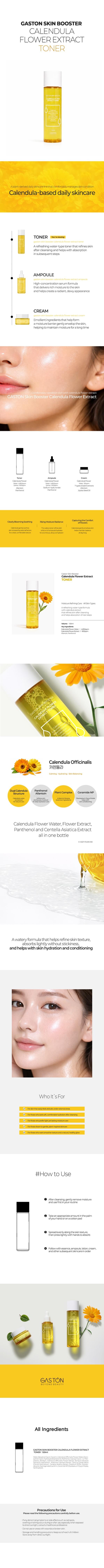 GASTON SKIN BOOSTER CALENDULA FLOWER EXTRACT TONER