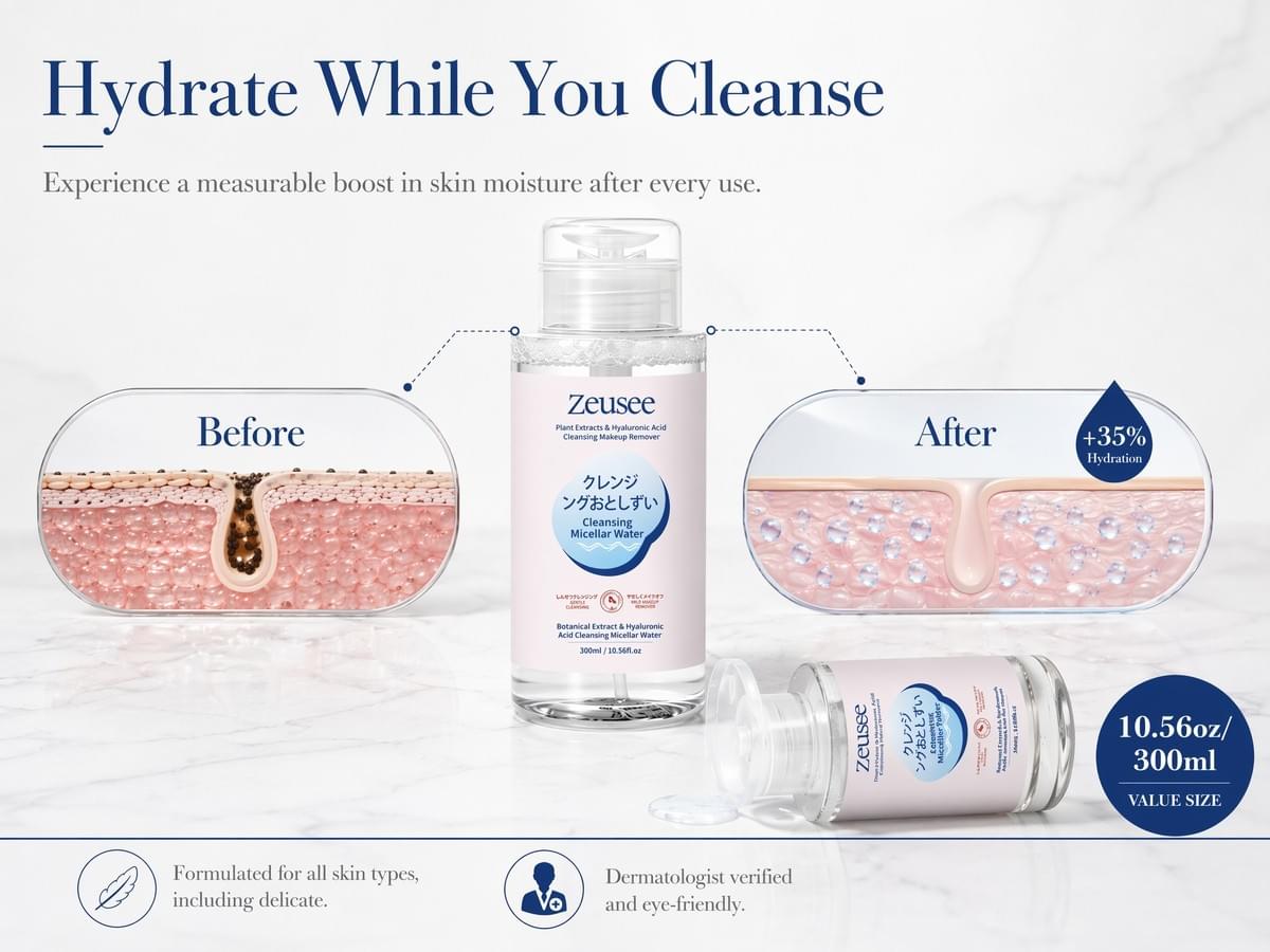 Botanical Extract & Hyaluronic Acid Cleansing Micellar Water