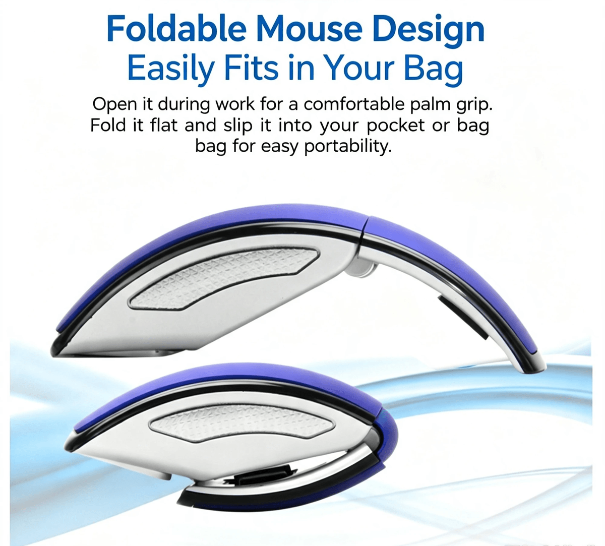 Foldable Arc Wireless Mouse|2.4G & Bluetooth Portable Travel Mouse
