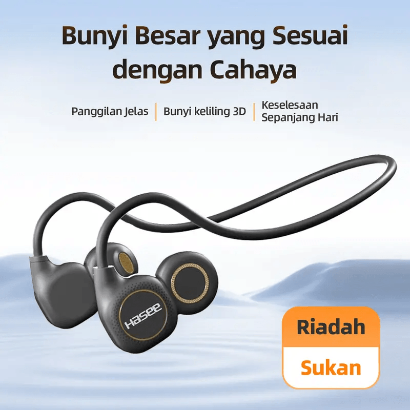 Bluetooth 6.0 Open‑Ear Neckband Headphones ENC Sweatproof Sports Earphones