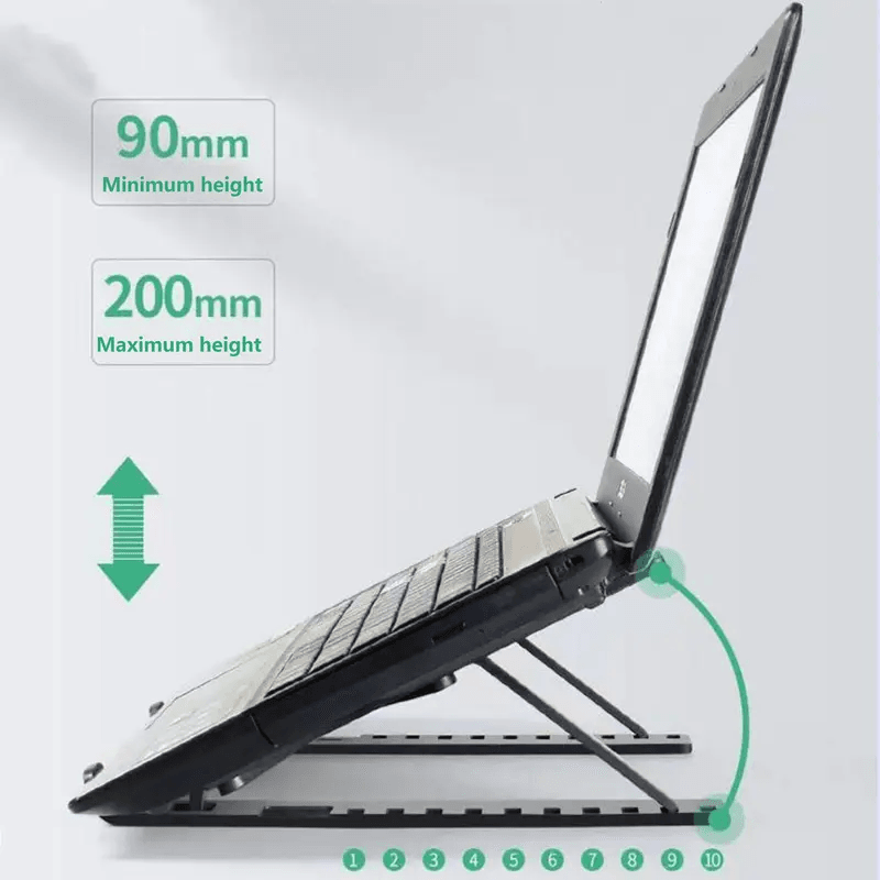 Foldable Height‑Adjustable Portable Heat‑Dissipating Bracket for Desktop Computers and Tablets
