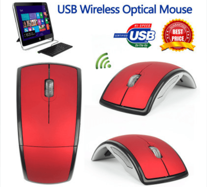 Foldable Arc Wireless Mouse|2.4G & Bluetooth Portable Travel Mouse