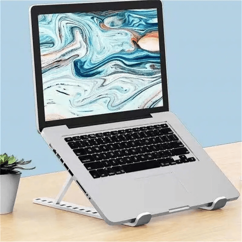Foldable Height‑Adjustable Portable Heat‑Dissipating Bracket for Desktop Computers and Tablets