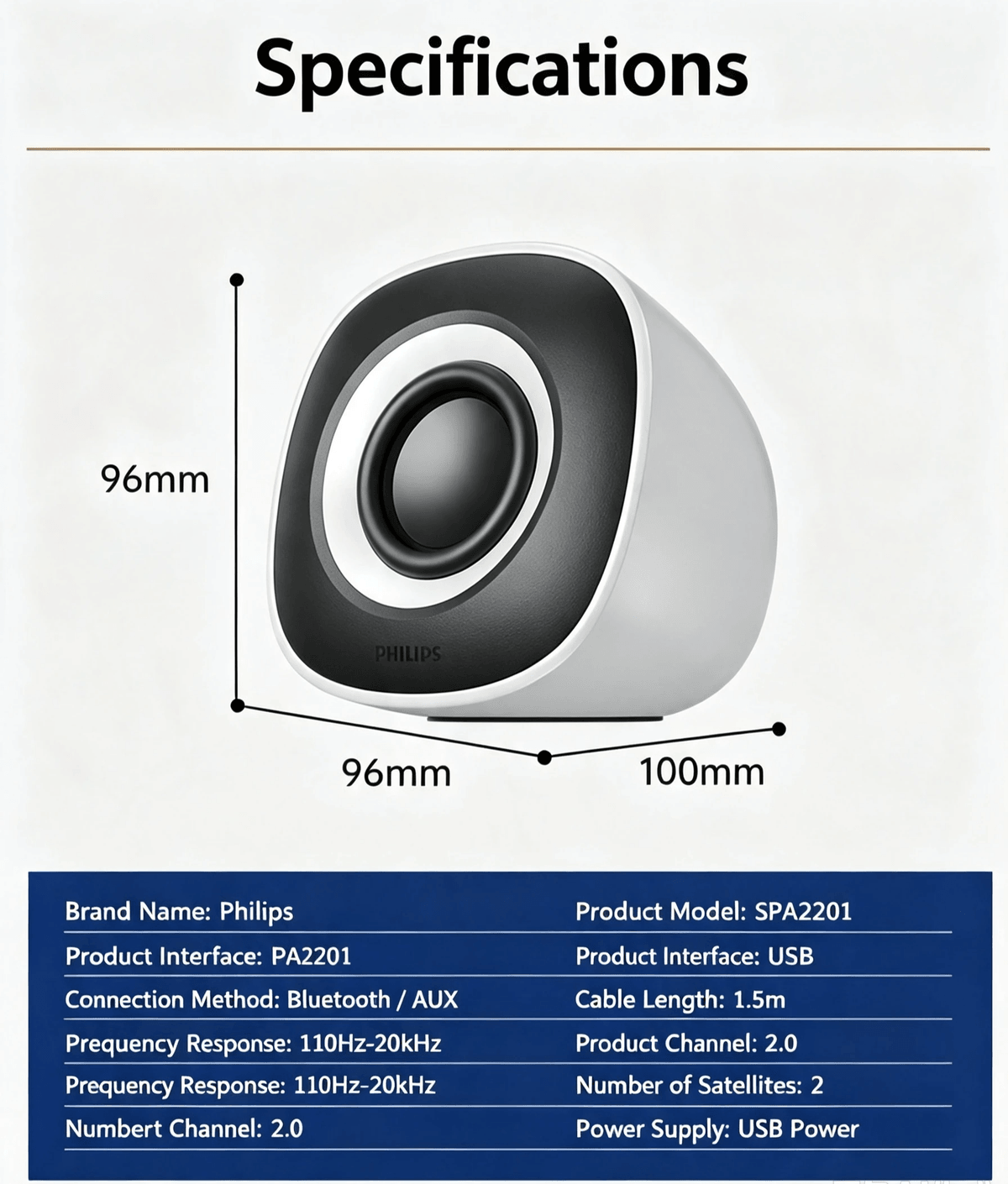 USB‑powered computer speakers with 3.5mm AUX. Plug‑and‑play, compact, clear stereo sound for PC/lapt