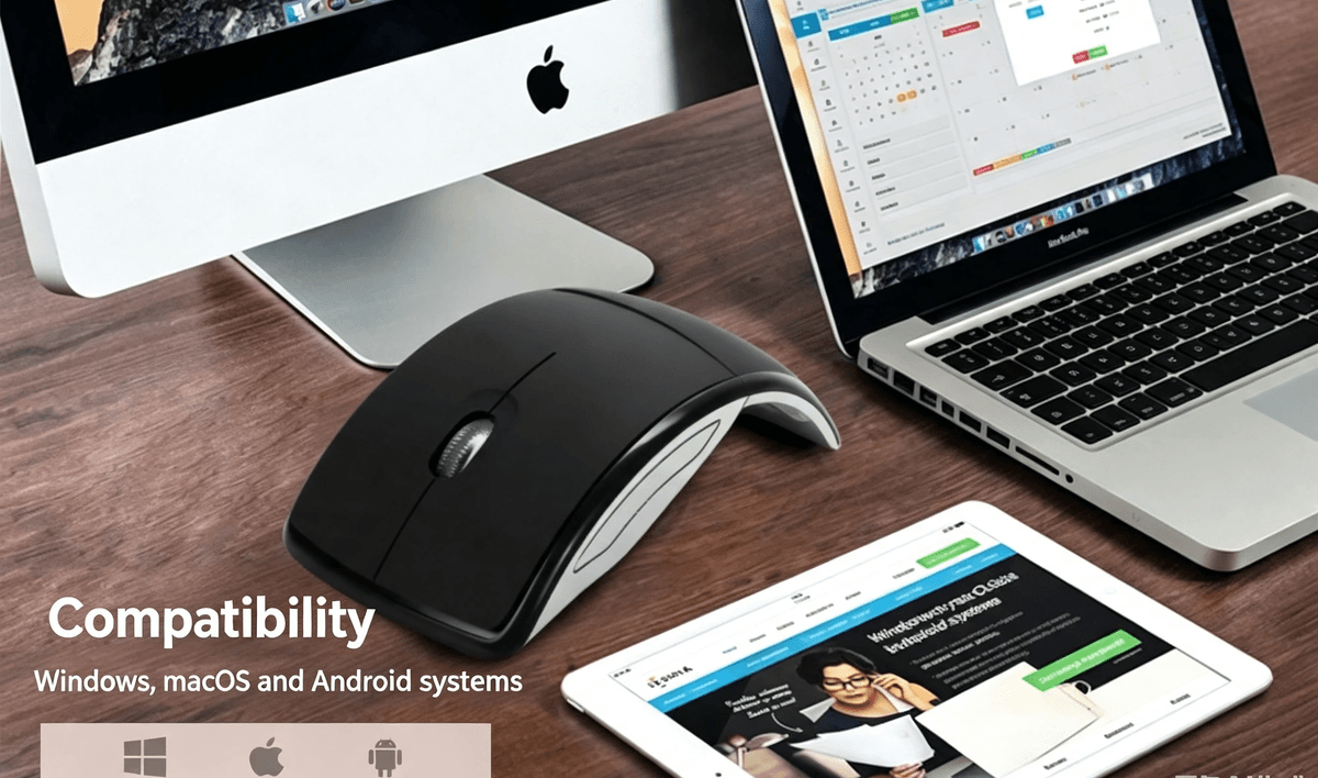 Foldable Arc Wireless Mouse|2.4G & Bluetooth Portable Travel Mouse