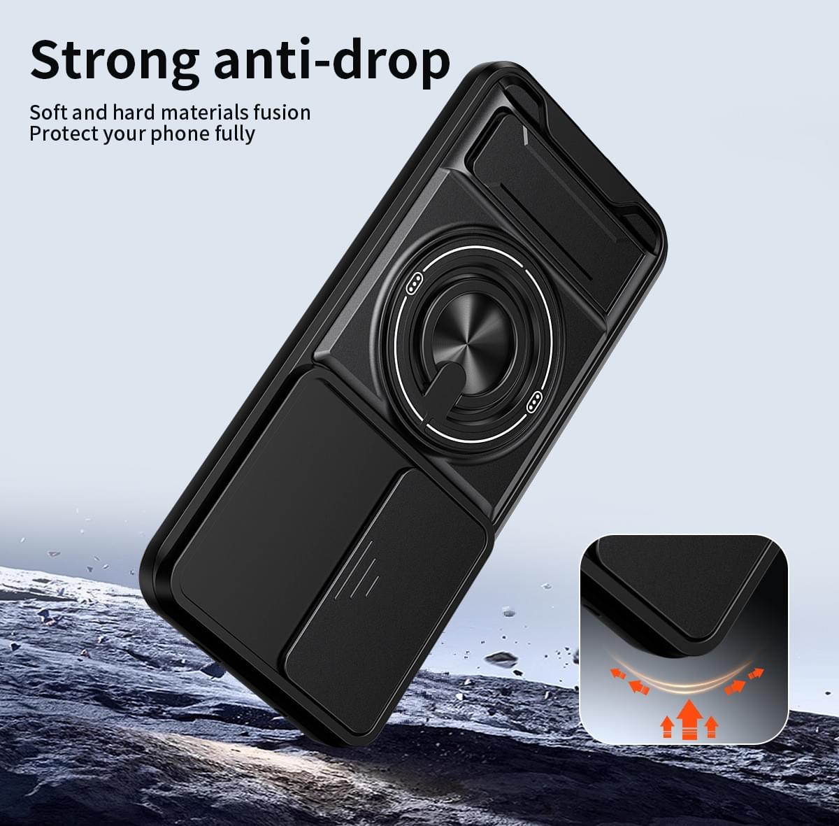 Magnetic Kickstand Phone Case with Slide Camera Cover for Tecno & Infinix