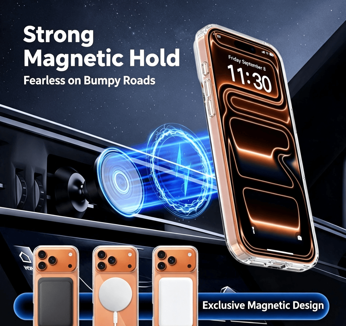 17PM Transparent Magnetic Phone Case