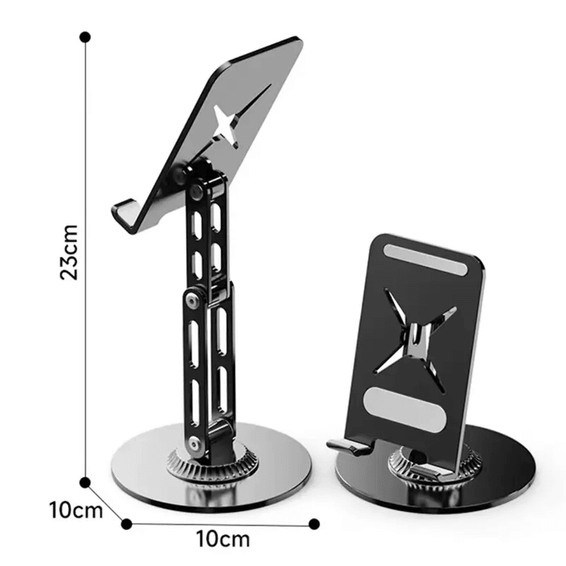 360° Rotation Foldable Metal Phone Tablet Stand, Adjustable Desktop Holder