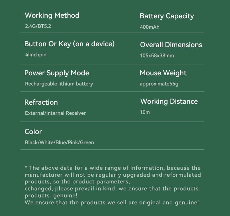 Rechargeable Wireless Mouse, 2.4G Bluetooth Dual Mode Ergonomic Silent Mouse, Type C Charging Comput